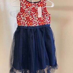 Floral Navy/Red Kids Dress